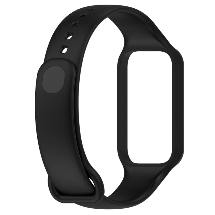 For Redmi Band 2 Solid Color Silicone Integrated Watch Band(Black) - Watch Bands by buy2fix | Online Shopping UK | buy2fix