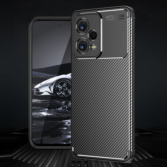 For Xiaomi Redmi Note 12 Global/Poco X5 Carbon Fiber Texture Shockproof TPU Phone Case(Black) by buy2fix
