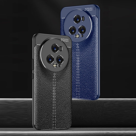 For Honor Magic5 Pro Litchi Texture Shockproof TPU Phone Case(Black) by buy2fix