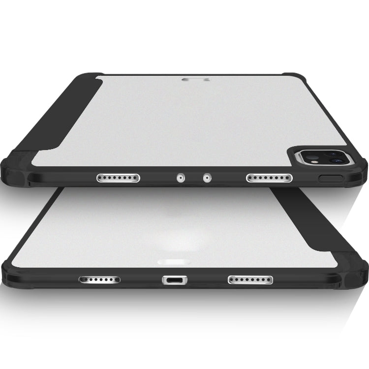 For iPad Pro 12.9 2022 / 2021 / 2020 3-fold Shockproof Smart Leather Tablet Case(Black) by buy2fix