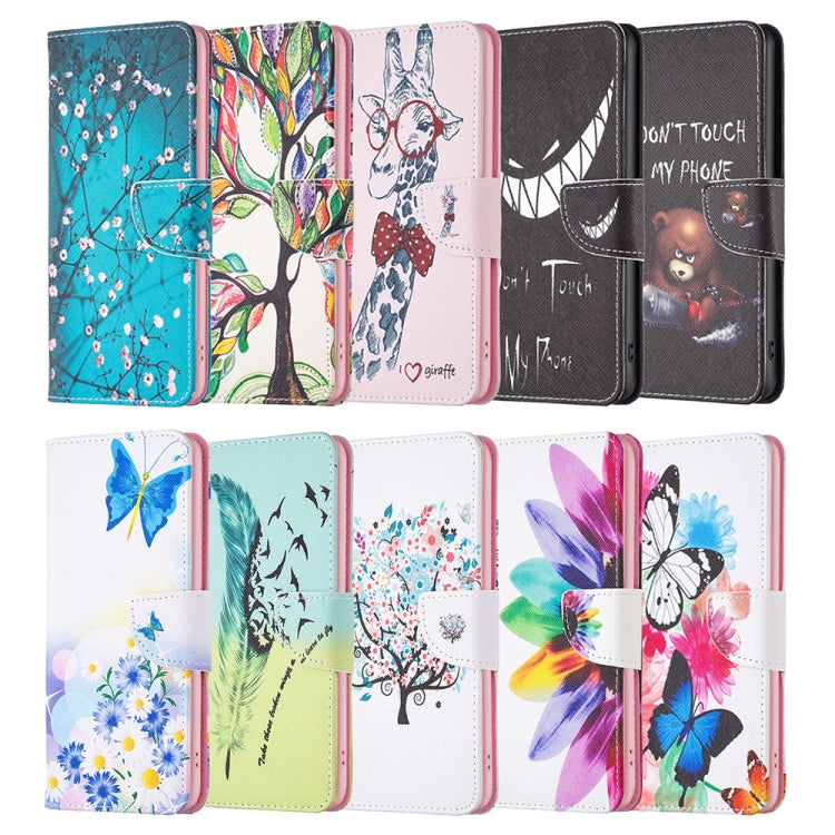 For Motorola Moto E13 4G Colored Drawing Pattern Leather Phone Case(Sun Flower) by buy2fix