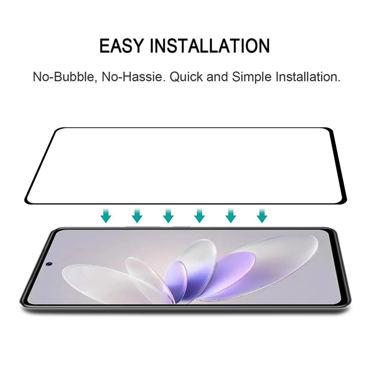 For vivo V27 / V27 Pro 3D Curved Edge Full Screen Tempered Glass Film by buy2fix