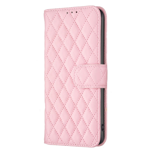 For Motorola Moto G73 5G Diamond Lattice Wallet Leather Flip Phone Case(Pink) by buy2fix