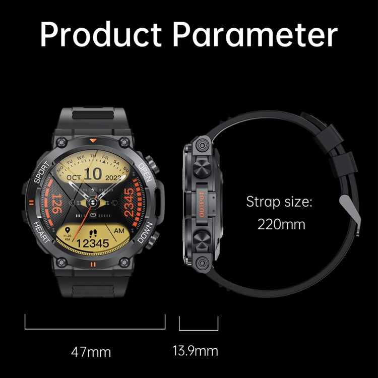 K56 Pro 1.39 inch Smart Silicone Strap Wristband Support Heart Rate Monitoring / Blood Pressure Monitoring(Khaki) by buy2fix