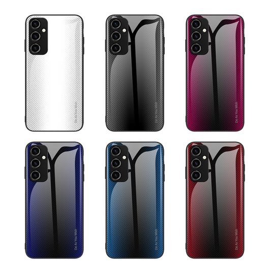 For Samsung Galaxy A14 5G Texture Gradient Glass TPU Phone Case(Black) by buy2fix