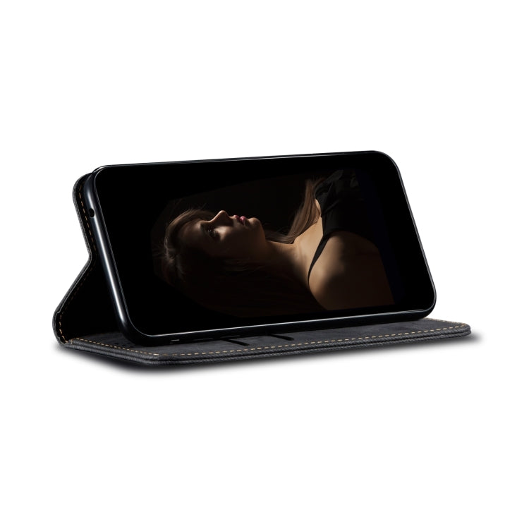 For Xiaomi Poco X5 Pro 5G / Redmi Note 12 Pro Speed Denim Texture Leather Phone Case(Brown) by buy2fix