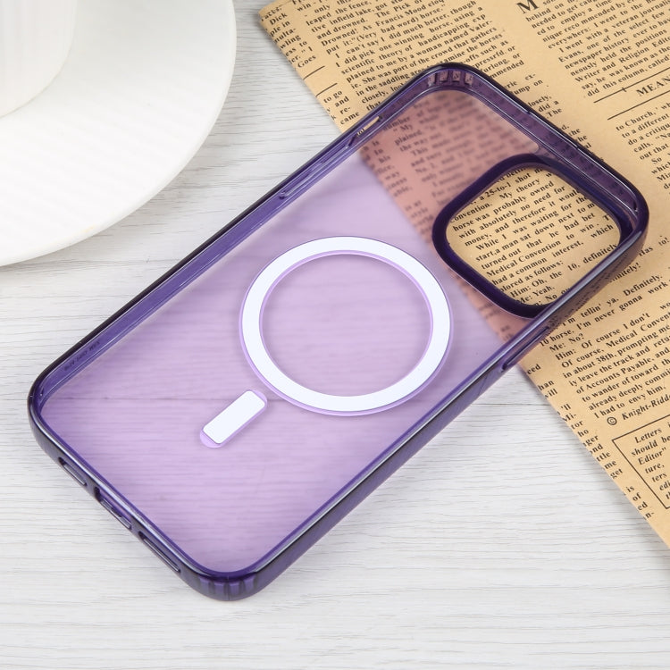 For iPhone 14 Pro Max GEBEI MagSafe Magnetic Transparent Phone Case (Purple) by GEBEI