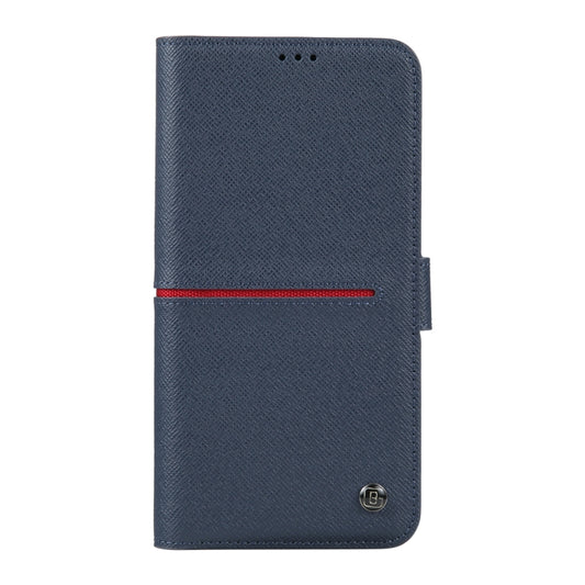 For iPhone 14 Plus GEBEI Top-grain Horizontal Flip Leather Phone Case(Blue) by GEBEI
