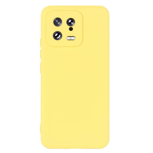 For Xiaomi 13 Pure Color Liquid Silicone Shockproof Phone Case(Yellow) by buy2fix