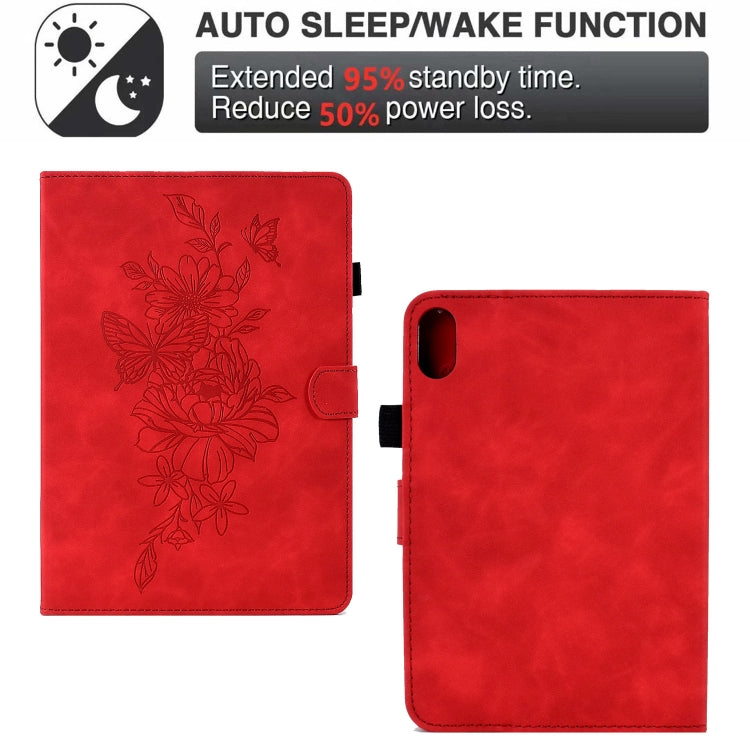 Peony Butterfly Embossed Leather Smart Tablet Case For iPad 2025 / 2022(Red) - iPad 2025 / 2022 Cases by buy2fix | Online Shopping UK | buy2fix