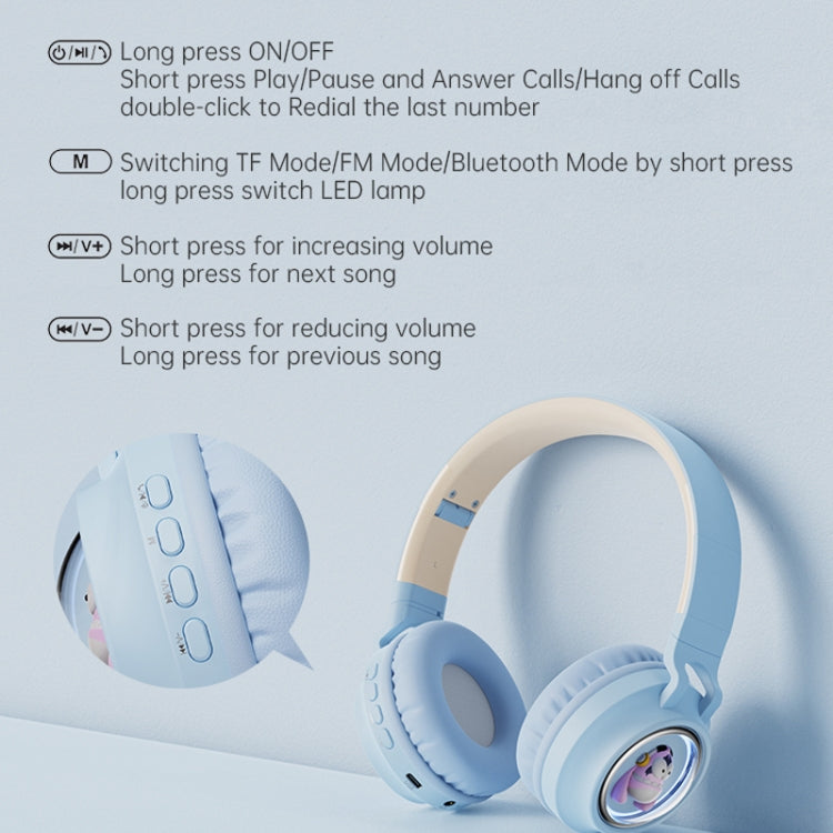 Q1 Headphones Monster Kids Over-Ear Bluetooth Earphones(Blue) - Apple Accessories by buy2fix | Online Shopping UK | buy2fix