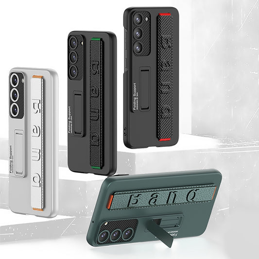 For Samsung Galaxy S23+ 5G GKK Ultra-thin Wristband Shockproof Phone Case with Holder(Green) by GKK