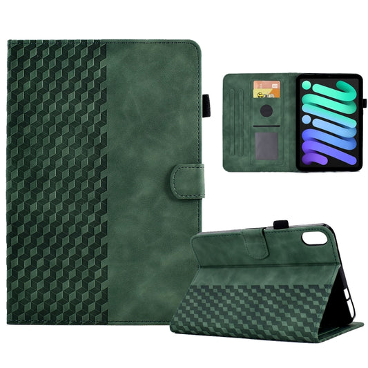 For iPad mini 6 / mini 2024 Rhombus Embossed Leather Smart Tablet Case(Green) - iPad mini 6 Cases by buy2fix | Online Shopping UK | buy2fix
