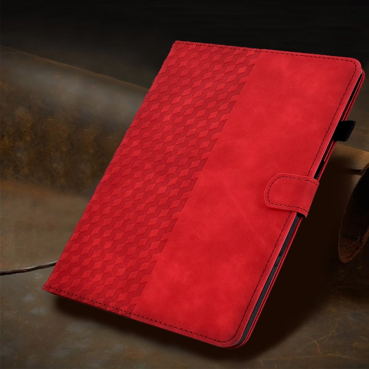 For iPad 2025 / 2022 Rhombus Embossed Leather Smart Tablet Case(Red) - iPad 2025 / 2022 Cases by buy2fix | Online Shopping UK | buy2fix