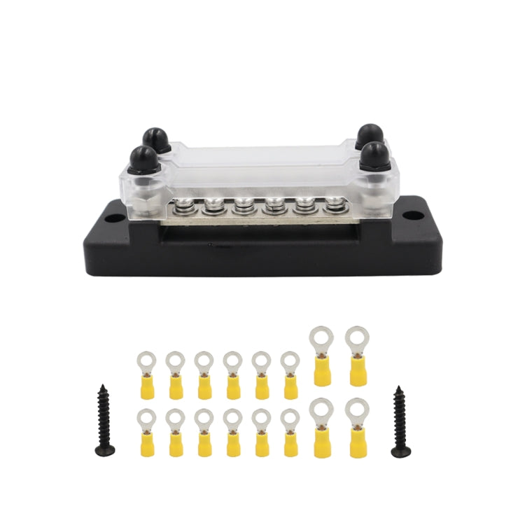 CP-3024 150A 12-48V RV Yacht Double-row 6-way Busbar with 16pcs Terminals(Black) - Booster Cable & Clip by buy2fix | Online Shopping UK | buy2fix