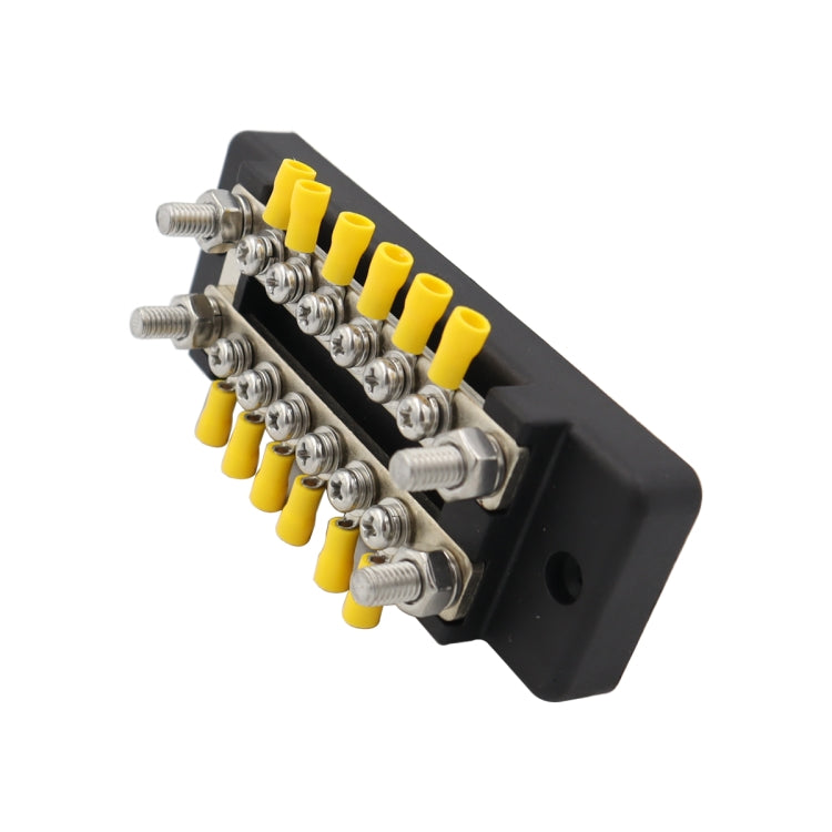 CP-3024 150A 12-48V RV Yacht Double-row 6-way Busbar with 16pcs Terminals(Black) - Booster Cable & Clip by buy2fix | Online Shopping UK | buy2fix