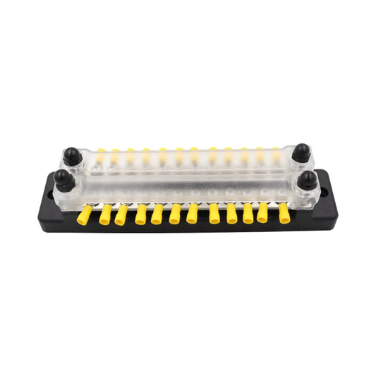 CP-3025 150A 12-48V RV Yacht Double-row 12-way Busbar with 28pcs Terminals(Black) by buy2fix