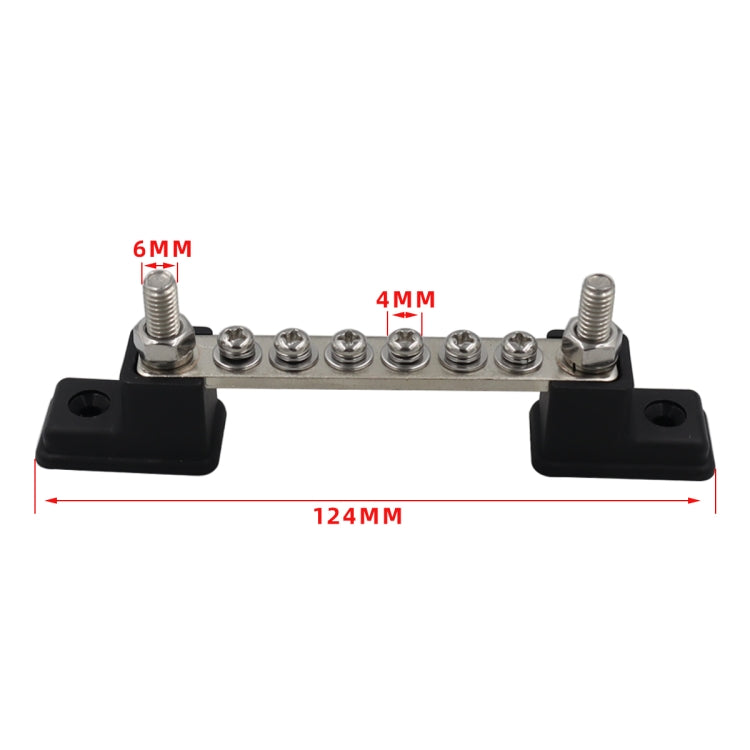 CP-3050 150A 12-48V RV Yacht 6-way Busbar with 8pcs Terminals(Black) - Booster Cable & Clip by buy2fix | Online Shopping UK | buy2fix