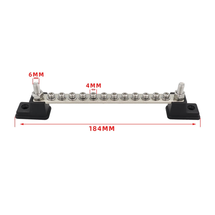CP-3051 150A 12-48V RV Yacht 12-way Busbar with 14pcs Terminals(Black) - Booster Cable & Clip by buy2fix | Online Shopping UK | buy2fix