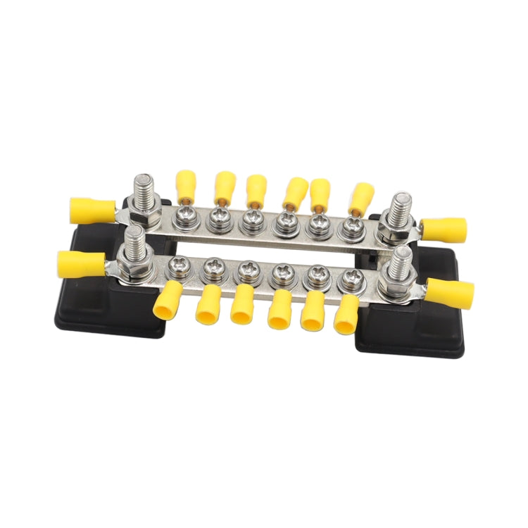 CP-3052 150A 12-48V RV Yacht Double-row 6-way Busbar with 16pcs Terminals(Black) - Booster Cable & Clip by buy2fix | Online Shopping UK | buy2fix