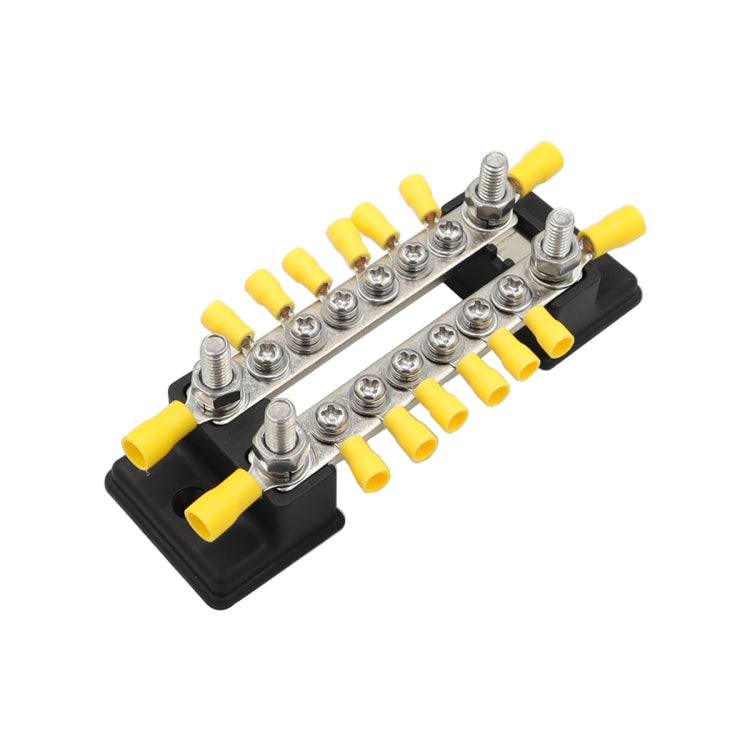 CP-3052 150A 12-48V RV Yacht Double-row 6-way Busbar with 16pcs Terminals(Black) - Booster Cable & Clip by buy2fix | Online Shopping UK | buy2fix