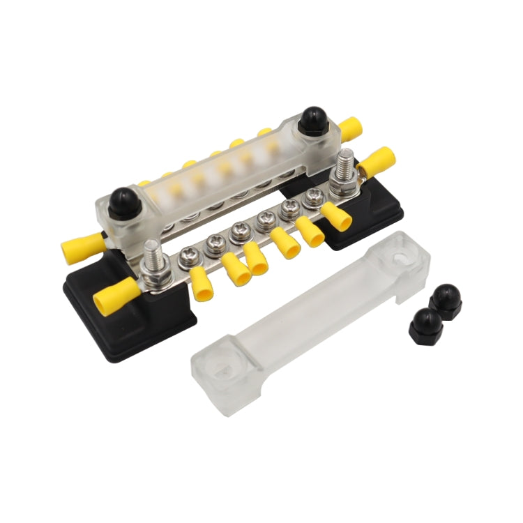 CP-3052 150A 12-48V RV Yacht Double-row 6-way Busbar with 16pcs Terminals(Black) - Booster Cable & Clip by buy2fix | Online Shopping UK | buy2fix