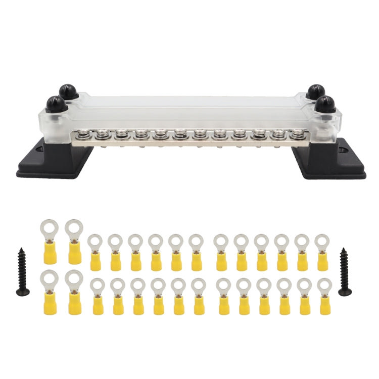 CP-3053 150A 12-48V RV Yacht Double-row 12-way Busbar with 28pcs Terminals(Black) - Booster Cable & Clip by buy2fix | Online Shopping UK | buy2fix