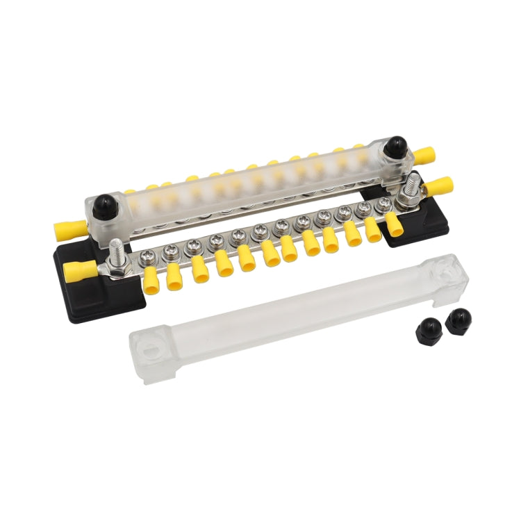 CP-3053 150A 12-48V RV Yacht Double-row 12-way Busbar with 28pcs Terminals(Black) - Booster Cable & Clip by buy2fix | Online Shopping UK | buy2fix