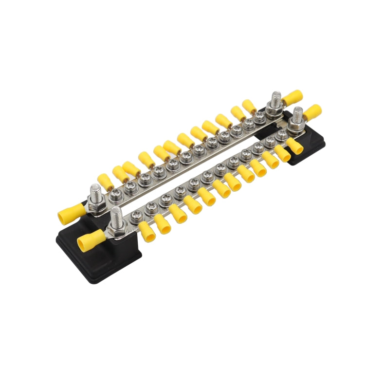 CP-3053 150A 12-48V RV Yacht Double-row 12-way Busbar with 28pcs Terminals(Black) - Booster Cable & Clip by buy2fix | Online Shopping UK | buy2fix