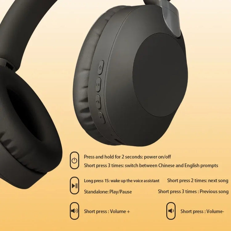 B2 Wireless Bluetooth 5.1 Foldable Noise Reduction Headset(Black) - Headset & Headphone by buy2fix | Online Shopping UK | buy2fix