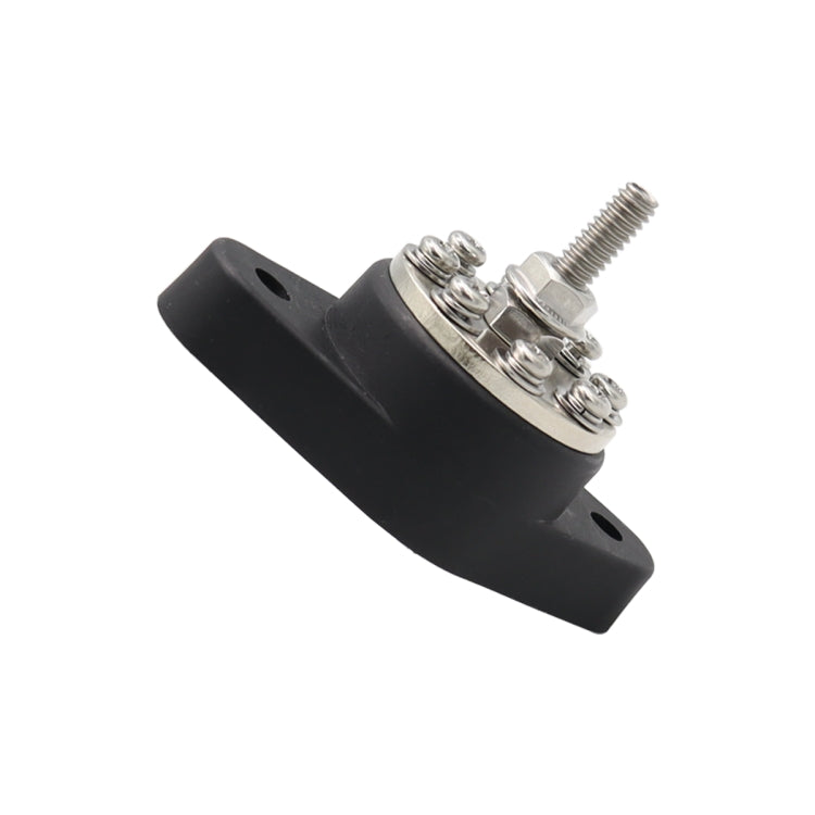 1/4 inch M6 RV Yacht 8-way Terminal Stud with 2 M5x20 Screws(Black) - Booster Cable & Clip by buy2fix | Online Shopping UK | buy2fix
