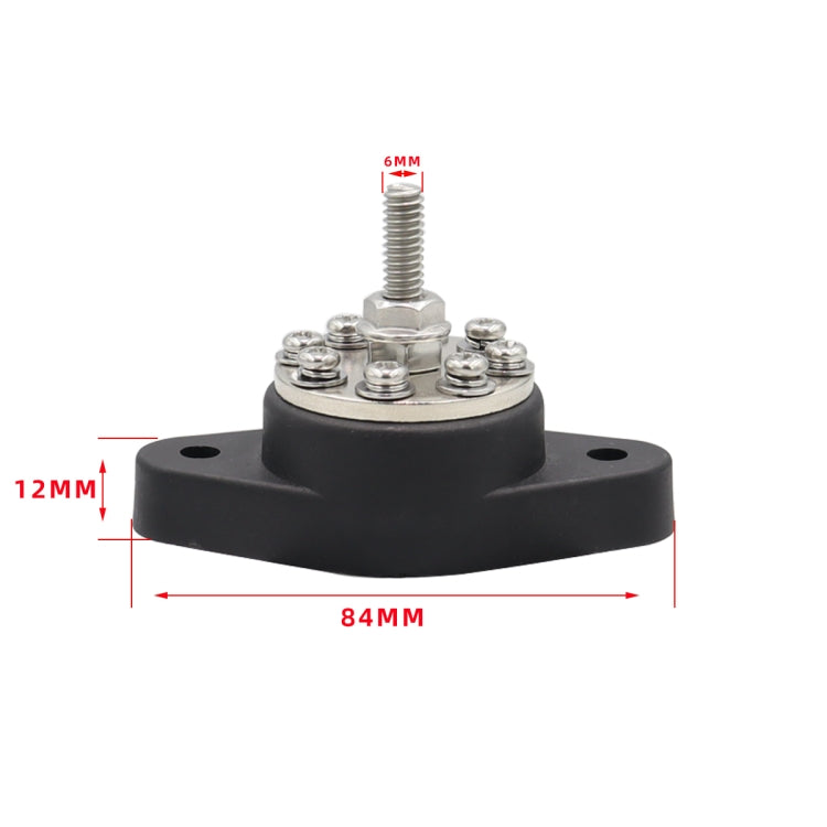 1/4 inch M6 RV Yacht 8-way Terminal Stud with 2 M5x20 Screws(Red) - Booster Cable & Clip by buy2fix | Online Shopping UK | buy2fix