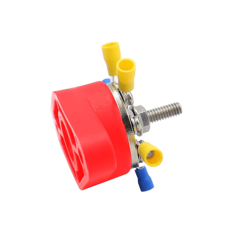 1/4 inch M6 RV Yacht 8-way Terminal Stud with 2 M5x20 Screws + 16pcs Terminals(Red) - Booster Cable & Clip by buy2fix | Online Shopping UK | buy2fix