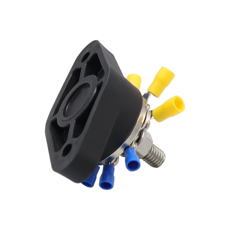 3/8 inch M10 RV Yacht 8-way Terminal Stud with 2 M5x20 Screws + 16pcs Terminals(Black) - Booster Cable & Clip by buy2fix | Online Shopping UK | buy2fix