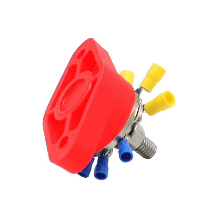 3/8 inch M10 RV Yacht 8-way Terminal Stud with 2 M5x20 Screws + 16pcs Terminals(Red) - Booster Cable & Clip by buy2fix | Online Shopping UK | buy2fix