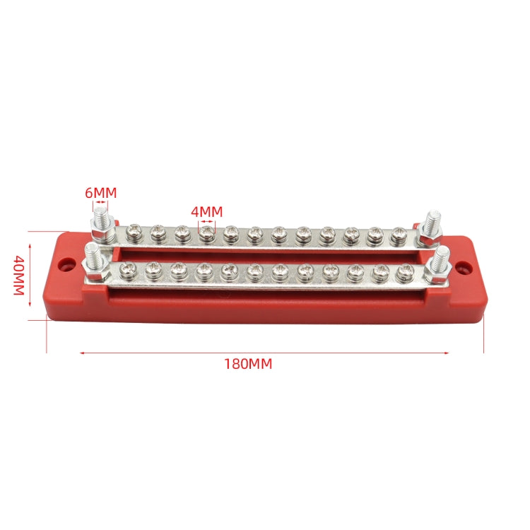 CP-3109-02 150A 12-48V RV Yacht Double-row 12-way Busbar(Red) - Booster Cable & Clip by buy2fix | Online Shopping UK | buy2fix