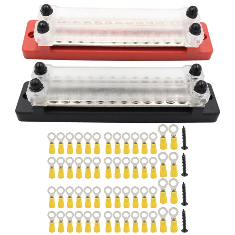 CP-3115 1 Pair 150A 12-48V RV Yacht Double-row 12-way Busbar with 56pcs Terminals - Booster Cable & Clip by buy2fix | Online Shopping UK | buy2fix