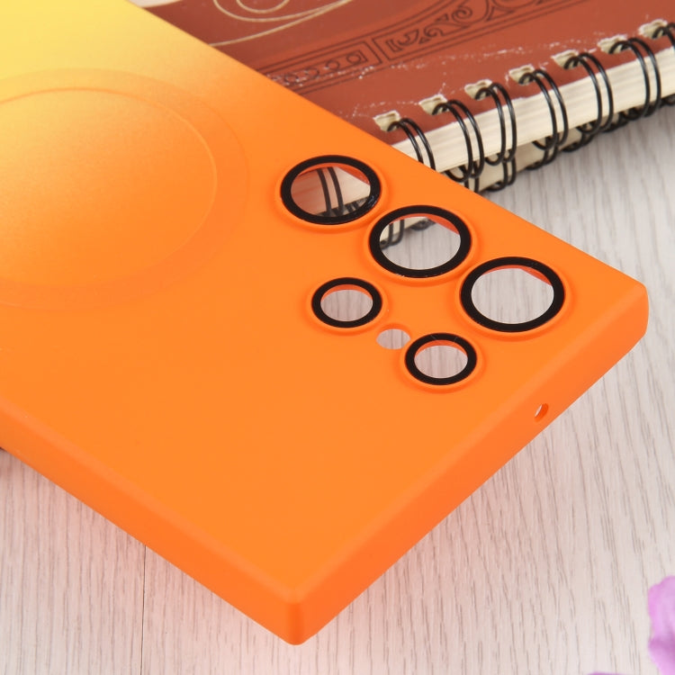 For Samsung Galaxy S23+ 5G Liquid TPU Silicone Gradient MagSafe Phone Case(Orange Yellow) by buy2fix