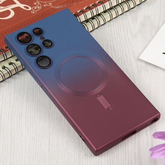 For Samsung Galaxy S23+ 5G Liquid TPU Silicone Gradient MagSafe Phone Case(Blue Purple) by buy2fix