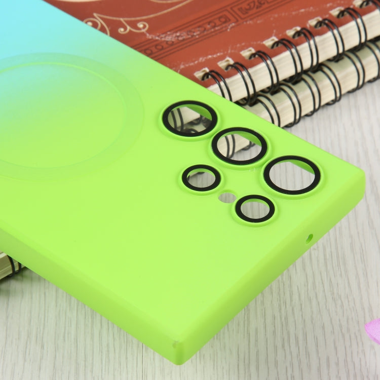 For Samsung Galaxy S23+ 5G Liquid TPU Silicone Gradient MagSafe Phone Case(Cyan Blue) by buy2fix
