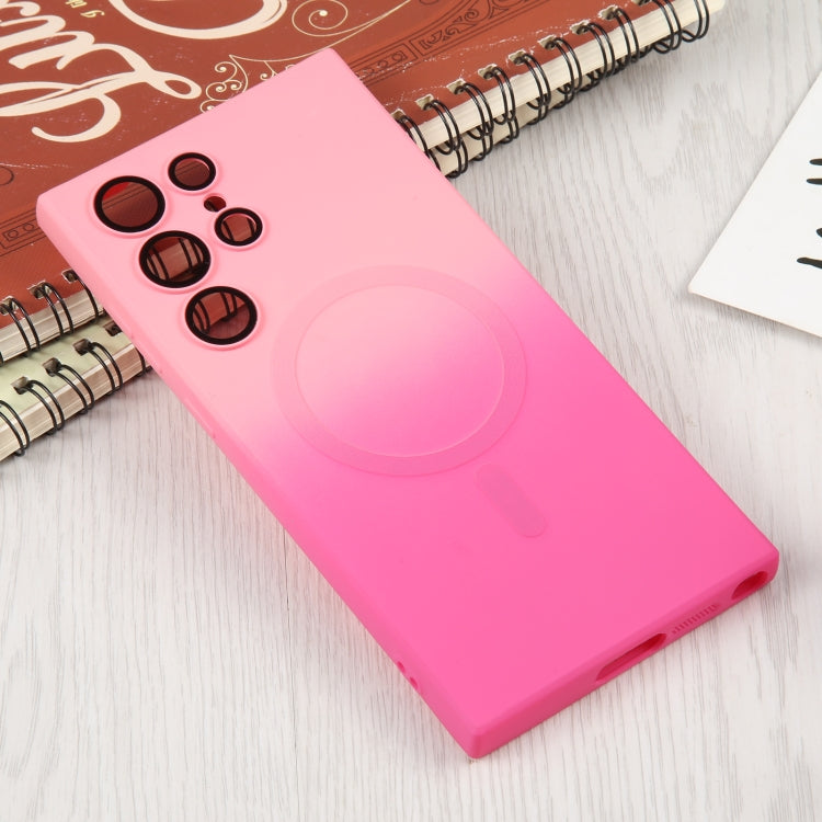 For Samsung Galaxy S22+ 5G Liquid TPU Silicone Gradient MagSafe Phone Case(Pink Red) - Galaxy S22+ 5G Cases by buy2fix | Online Shopping UK | buy2fix