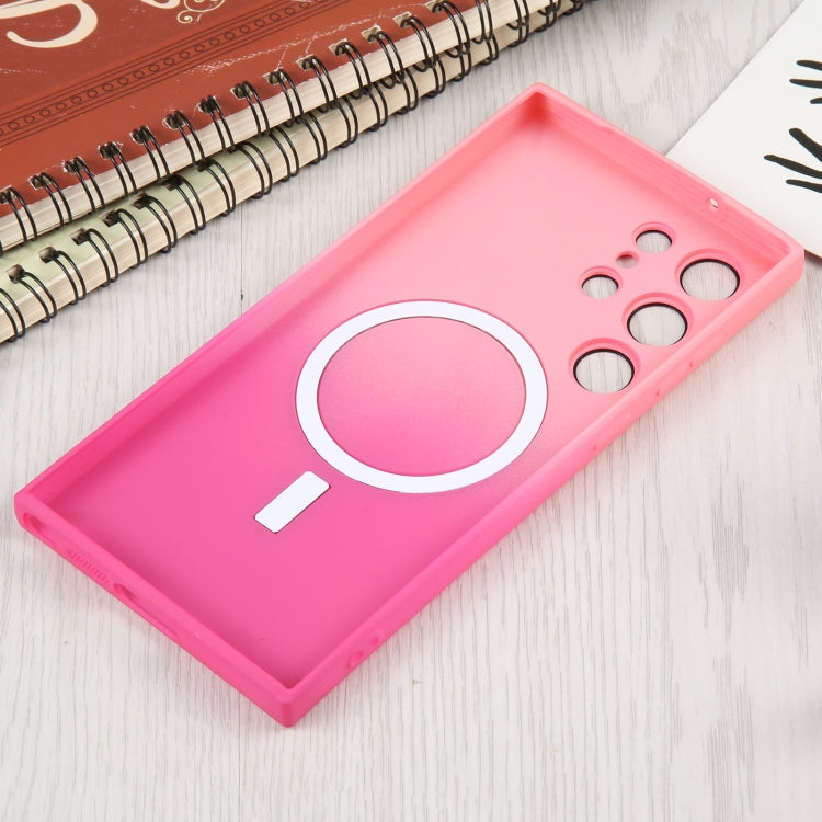 For Samsung Galaxy S22+ 5G Liquid TPU Silicone Gradient MagSafe Phone Case(Pink Red) - Galaxy S22+ 5G Cases by buy2fix | Online Shopping UK | buy2fix