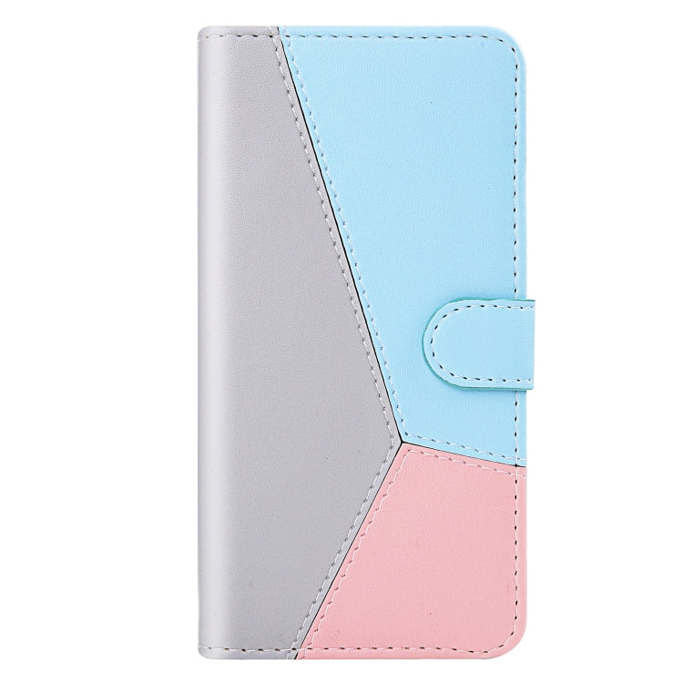 For Samsung Galaxy A14 5G Tricolor Stitching Flip Leather Phone Case(Grey) - Galaxy Phone Cases by buy2fix | Online Shopping UK | buy2fix