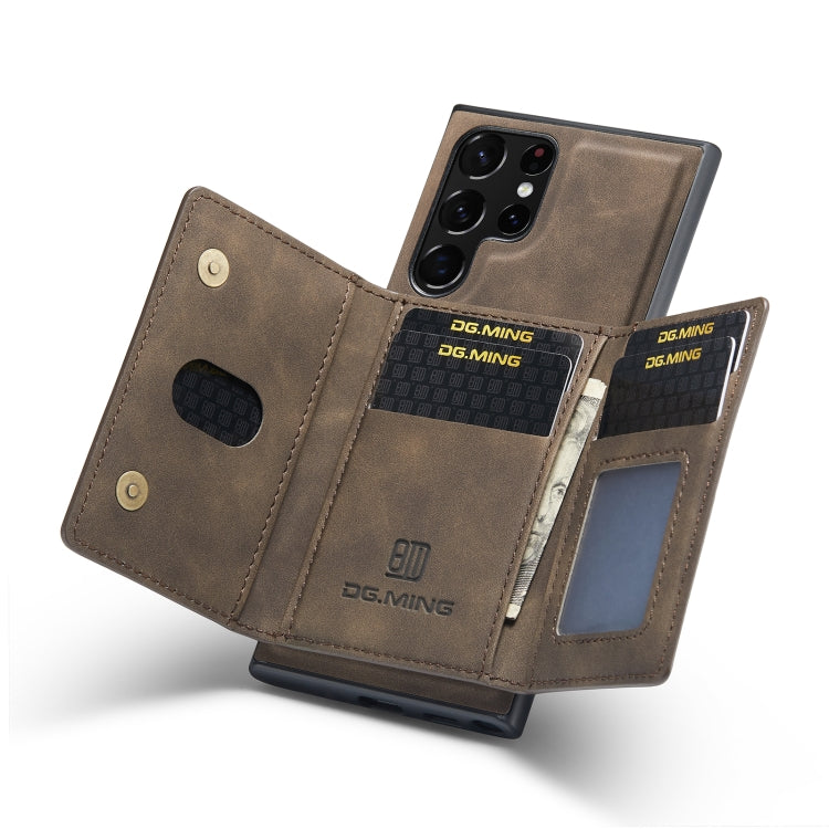 For Samsung Galaxy S23 Ultra 5G DG.MING M2 Series 3-Fold Multi Card Bag + Phone Case(Coffee) - Galaxy S23 Ultra 5G Cases by DG.MING | Online Shopping UK | buy2fix
