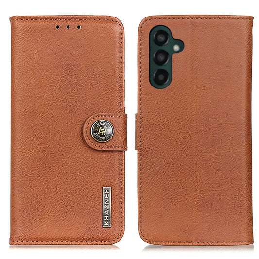 For Samsung Galaxy A24 4G KHAZNEH Cowhide Texture Horizontal Flip Leather Phone Case(Brown) by buy2fix