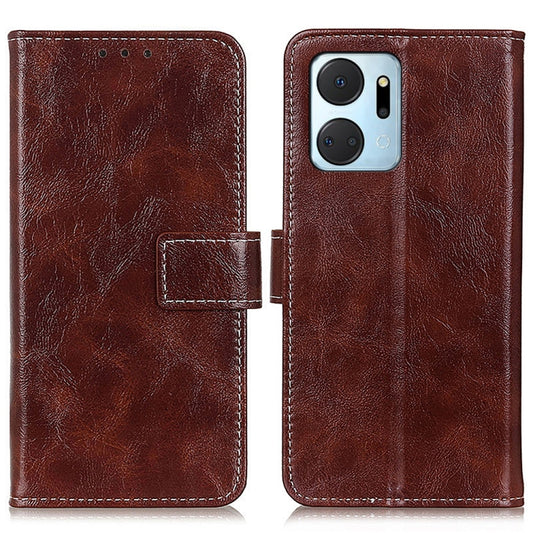 For Honor X7A Retro Crazy Horse Texture Horizontal Flip Leather Phone Case(Brown) by buy2fix