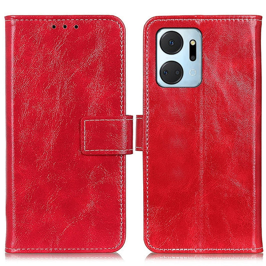 For Honor X7A Retro Crazy Horse Texture Horizontal Flip Leather Phone Case(Red) by buy2fix
