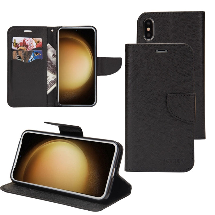 For Samsung Galaxy S21+ 5G Mercury Contrast Color Splicing Leather Phone Case(Black) - Galaxy S21+ 5G Cases by buy2fix | Online Shopping UK | buy2fix