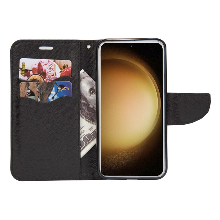 For Samsung Galaxy S21+ 5G Mercury Contrast Color Splicing Leather Phone Case(Black) - Galaxy S21+ 5G Cases by buy2fix | Online Shopping UK | buy2fix
