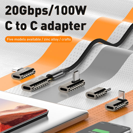 100W Type-C Male to Type-C Female 20Gbps Zinc Alloy Adapter, Style:Medium Bend - Cable & Adapters by buy2fix | Online Shopping UK | buy2fix